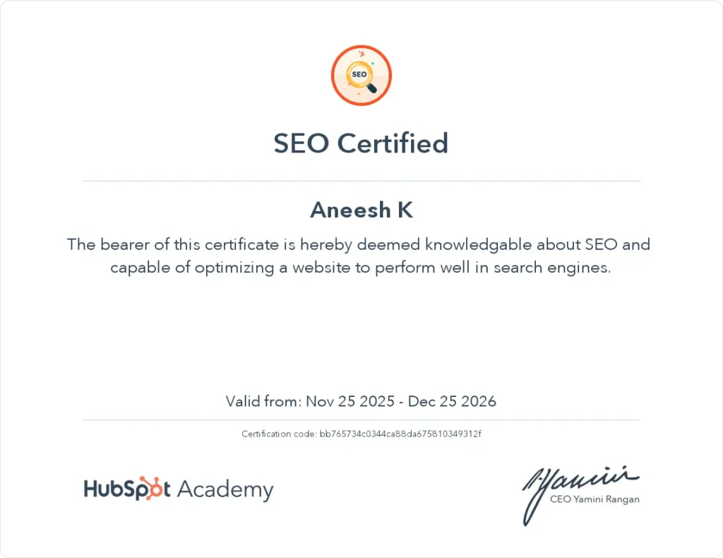 SEO Certifications