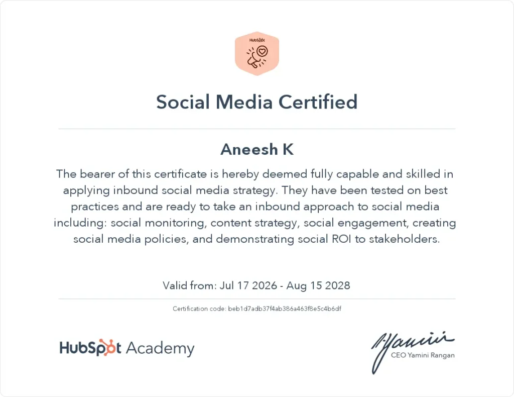 Social Media Certification